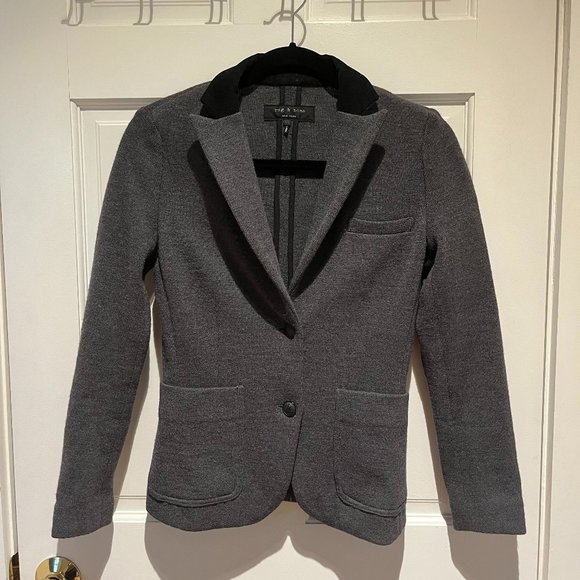 rag & bone wool blazer with elbow patches - Picture 1 of 4